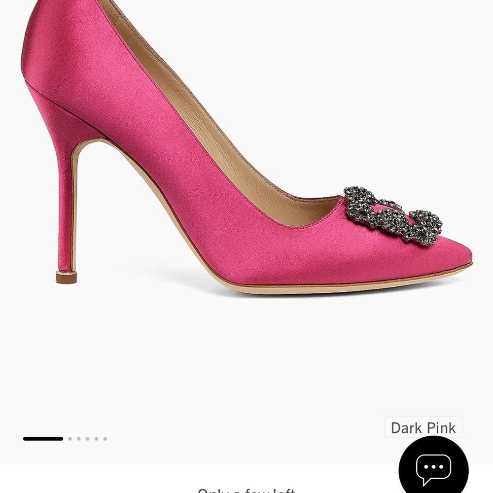 Manolo Blahnik Dark Pink Hangisi Satin Heels
